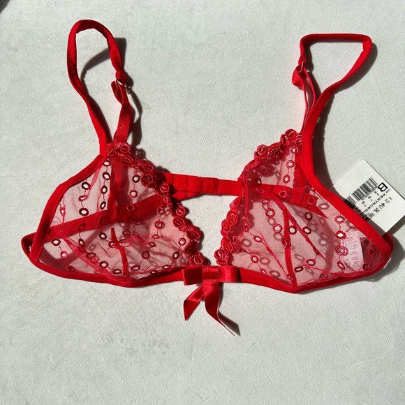 NWT LA PERLA Vintage Red sheer embroidered bra. - Picture 10 of 10